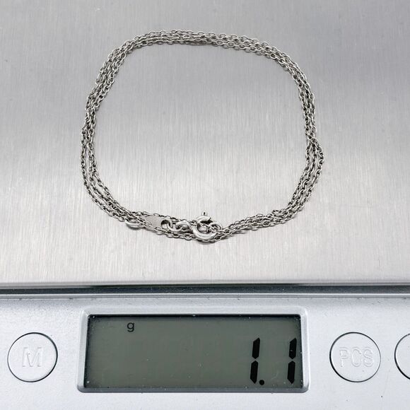 Vintage GTR Sterling Silver 925 1.2mm Cable Link Chain Necklace 18" - Picture 3 of 3